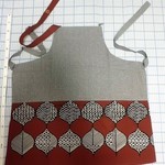 エプロン　個性的　切り替え　綿100　贈り物　
