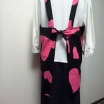 値下げ　エプロン　個性的　ハート柄　綿100　贈り物　