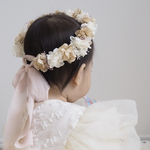 ベビー　キッズ　花冠　~pink off white~  花かんむり　結婚式　子供用　誕生日