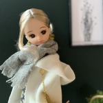 ⭐︎ビックフード起毛ニットコート　ホワイト　リカちゃん服　リカちゃんアウトフィット