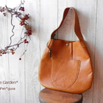 autumn garden**　こっくりキャメルのしずくバッグ♪　a