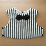 vintage stripe×blk tie bib☆スタイ