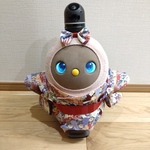 ラボット服 / 女の子用お着物👘・扇面柄、えんじ色