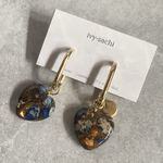 ハートの2wayピアス♡ 大人女子 チタンピアス フープピアス 金属アレルギー対応 ハート ゴールド 春 ブルー 結婚式 お呼ばれ おでかけ デート プレゼント 送料無料 母の日