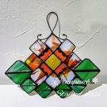 【お値下げ】椿　オーナメント　壁飾り【ステンドグラス】お正月飾り　新春　冬支度　ガラス