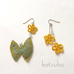 ゆらゆらflowerと、ちょうちょのピアス*。ミナペルホネン