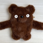 くまポーチ　ブラウン×イエロー