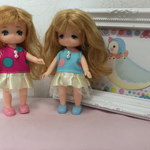 リカちゃんの妹 ミキちゃんマキちゃん お揃いドット柄ワンピース