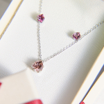 桜の花びら　ピンクトルマリン　一粒ピアス　ネックレスセット