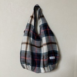 ＊難あり＊がま口おまけ付き【ブルーチェック】Plump bag