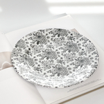 ボタニカルフラワー・ブラックプレート（21cm） リムプレート