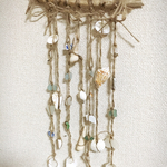 貝殻シーグラスを散りばめたタペストリー