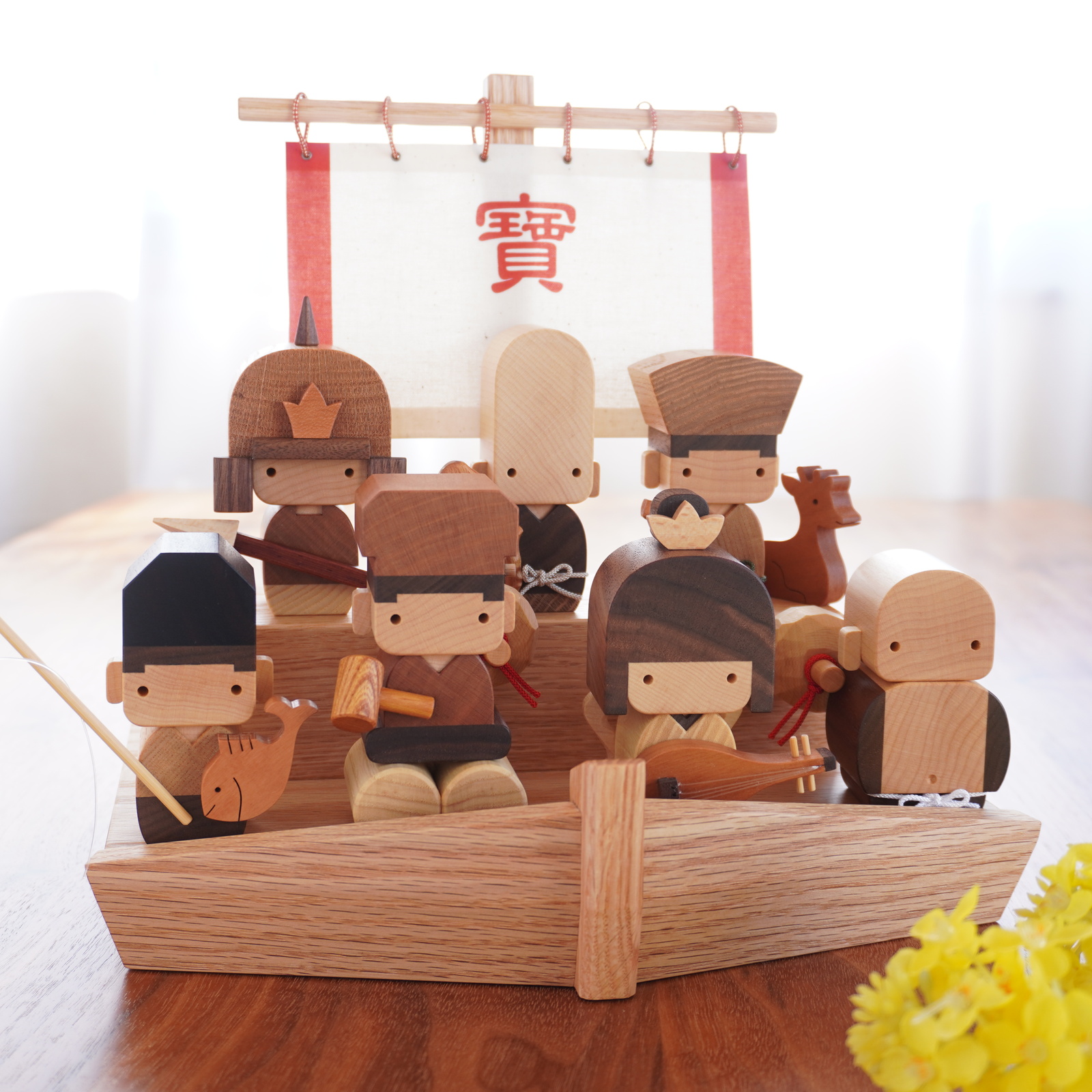 七福神 7人セット 宝船つき - 木工房 福ひで | minne byGMOペパボ 国内