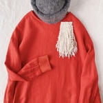 大きなフサ子さんブローチ きなり 【 つぶつぶレース 】