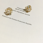 パール×ホワイトオパール  小ぶりごろごろパールピアス