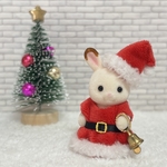  クリスマス3点セット⭐︎赤いワンピース•帽子•ベル⭐︎シルバニア赤ちゃんサイズ