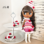 ブライスに☆ケーキニット☆イチゴスペシャル（バニラ）☆