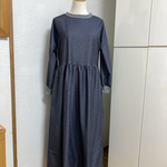 ☆デニム風　コットンニット　ワンピース