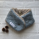 新作‪☆ふわふわハートくすみブルー✩キッズネックウォーマー