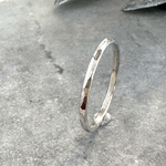 silver950/槌目模様細リング/シルバーリング