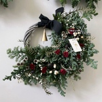 christmas wreath " rose half  " フレッシュリース クリスマスリース クリスマス グリーン