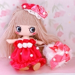 リボンパーティドレス🎀ファーバッグもついてるよ‎🤍🎀濃いピンク💖easydollサイズ