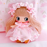 チューリップのお姫様ワンピース🌷白とピンクのぽんぽん🌸‎🤍easydollサイズです⚠️⚠️