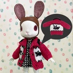 手編みうさぎカウチン（レッド）