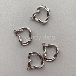 4pcs 変形 シルバーチャーム ひねり 個性的 上品 メタルパーツ トライアングル