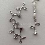 6pcs rose🌹 silver  charm parts