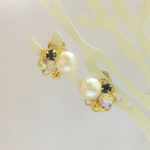 ☆sale☆コットンパール＆ビジューのモノトーンイヤリング
