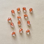 チェコビーズ（6×5mm/クリスタル×オレンジインライン/13個）
