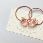 再販🧸ˎˊ˗  ベビーピンクのいちご🍓 ˎˊ˗ ヘアゴム　ヘアアクセサリー　キッズ　ベビー　ヘア　誕生日　プレゼント　ハート　