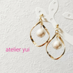 【再販×5】当店No.2✨コットンパールのひねりイヤリング/ピアス