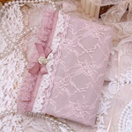(A6・文庫本)BOOK COVER LACE｜レースブックカバー ピンク
