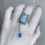 〜小さな花壇 "scintille💙🤍"〜リング