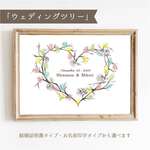 A3 ウェディングツリー「ハートリース」ウェルカムスタンプボード