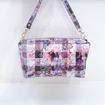 リバティ　アーカイブギンガム　持ち手付きポーチ(中)