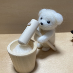 マルチーズのお餅つき