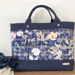 ～Favoris〜リバティイルマ(ネイビー)×ネイビー8号倉敷帆布トートバッグM
