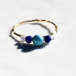 ターコイズ、ラピスラズリ、タンザナイト/ リング  ゴールド シルバー ピンクゴールド  金属アレルギー対応