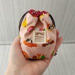 和菓子な柴犬のミニミニ巾着(ピンク)　★ミニ巾着、セットもあり 再販2