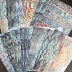 【最終一掃セール】【海外デザペ】A5デザインペーパー「Ocean Stained Glass｣