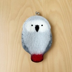 水フェルト　ヨウムがま口