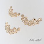 三日月透かしパーツ　マットゴールド/１０枚