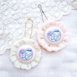 【ふわふわ♡】お花みたいなマタニティーマーク　マタニティロゼット　マタニティマーク　マタニティ　マタニティキーホルダー　妊娠中　プレママ　　マタニティキーホルダー　ふわかわ　ガーリー　妊娠　初マタ