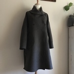 受注製作　カシミヤウール（アッシュブラウン）で作ったショールカラーロングコート
