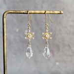   《雪の結晶/スワロフスキー/クリスタル》ピアス　イヤリング　　華やか　小ぶり　キュービックジルコニア　スワロフスキー　透明　透明感