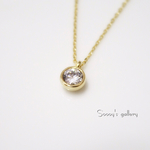 一粒CZネックレス　Simple CZ necklace【送料無料】