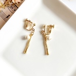 クラリネットとコットンパールのイヤリング/ピアス